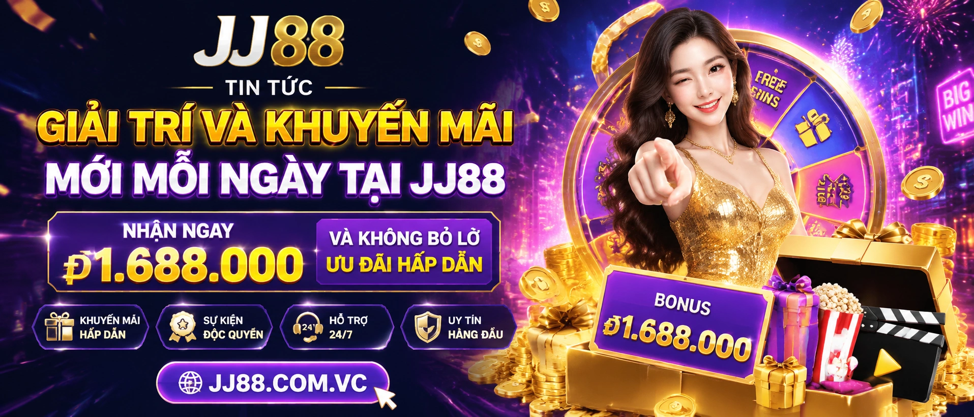Ưu đãi nạp đầu và quà quay miễn phí trên JJ88